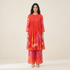Hridha Kurtha Set- Red
