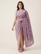 Mini Lavender Checks Saree with Blouse