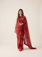 Leena Saree Set- Maroon