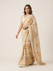 Alba Saree Set- Cream