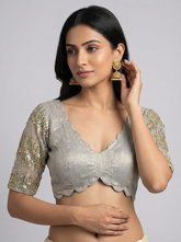 Grey Hand Embroidered blouse