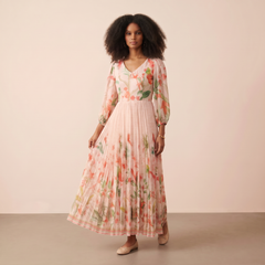 Vagmi Floral Dress-Ivory