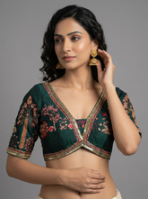 Bottle Green Floral Blouse