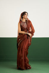 Alyssa Saree Set - Brown