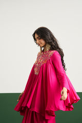 Bibi Top with Skirt - Hot pink RTS