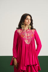 Bibi Top with Skirt - Hot pink RTS