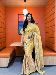 Reeva Yellow Saree with Blouse| Divyanka Tripathi Dahiya