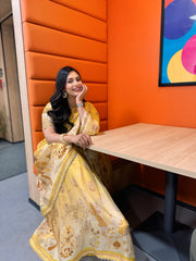 Reeva Yellow Saree with Blouse| Divyanka Tripathi Dahiya