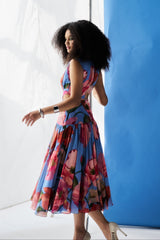 Keeva Dress - Fern Blue