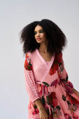 Cecily Wrap Dress- Peach