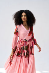 Cecily Wrap Dress- Peach
