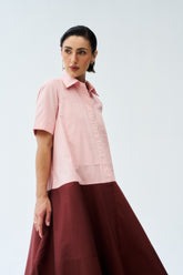 Zariah Dress - Peach & Brown