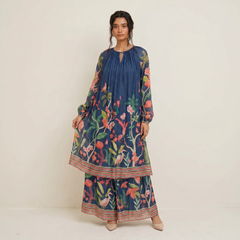 Olivia Kurtha Set- Blue