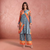 Saba Kurtha Set- Bluish Grey