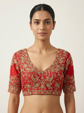 Red Rawsilk Blouse