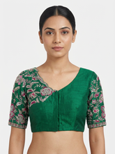 Green Rawsilk Blouse