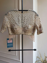 Hand Embroidered Net Blouse - Ivory