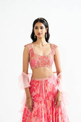 Mahira Pink Lehenga Set with Dupatta RTS