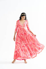 Viha Pink Printed Dress (Copy)