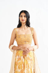 Hara Yellow Lehenga Set with Dupatta
