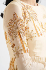 Anala Beige Printed Dress