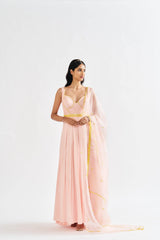 Niara Peach Dress with Dupatta