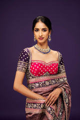 Ridhila Tissue Embroidery Saree and Blouse Set RTS