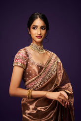 Sadana Copper Tissue Embroidery Only Blouse