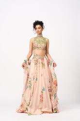 Kimaya Lehenga Set With Dupatta - Peach