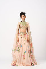 Kimaya Lehenga Set With Dupatta - Peach