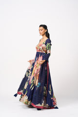 Arditha Dress With Dupatta - Navy Blue