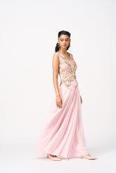 Minya Drape Skirt Set- Baby Pink