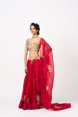 Arika Saree Set- Red