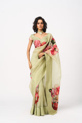 Aakshi Saree Set- Green