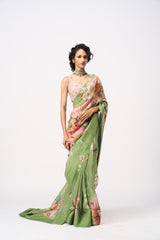 Vilina Saree Set- Green