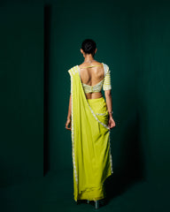 Levana drape saree with Blouse- Pollen yellow