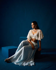 Arella palazzo set with cape - Ice Blue