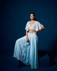 Arella palazzo set with cape - Ice Blue