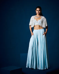 Arella palazzo set with cape - Ice Blue
