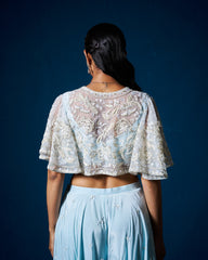 Arella palazzo set with cape - Ice Blue