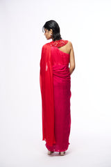 Irie Drape Dress - Red & Pink