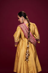 Tesharya Yellow and Pink Kurti Set without Dupatta