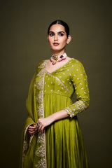 Zainab Green Anarkali with Dupatta RTS