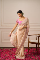 LAVYA SAREE WITH PINK EMBROIDERED BLOUSE- RTS