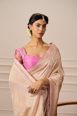 LAVYA SAREE WITH PINK EMBROIDERED BLOUSE- RTS