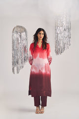Display Product- THALIA OMBRE TYE AND DYE KURTHI SET WITH BISHOP SLEEVES