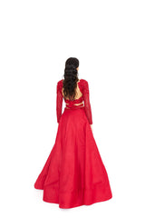 VICTORIA LEHENGA SET - SCARLET