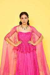 ELIZABETH LEHENGA SET - PINK