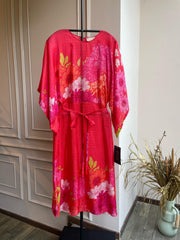 Ivana-Red Floral Kaftan Dress RTS