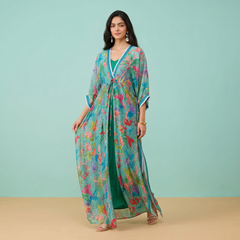 Zeya Kaftan Set-Sea Green